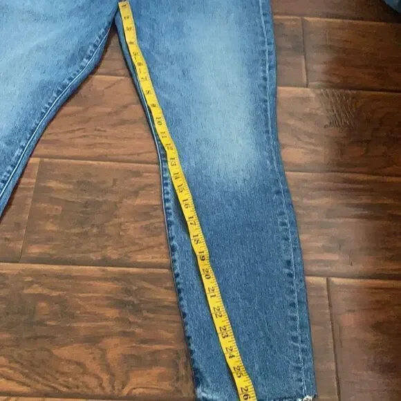 Mother The Stunner Ankle Fray Distressed Blue Denim Jeans Casual Crate Digger - Picture 6 of 16